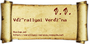 Várallyai Veréna névjegykártya